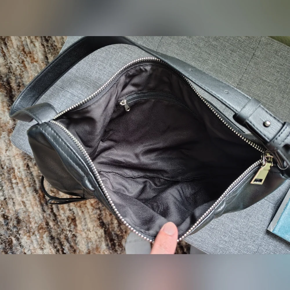 *NWT* No Boundaries Black Faux Leather Hobo Purse